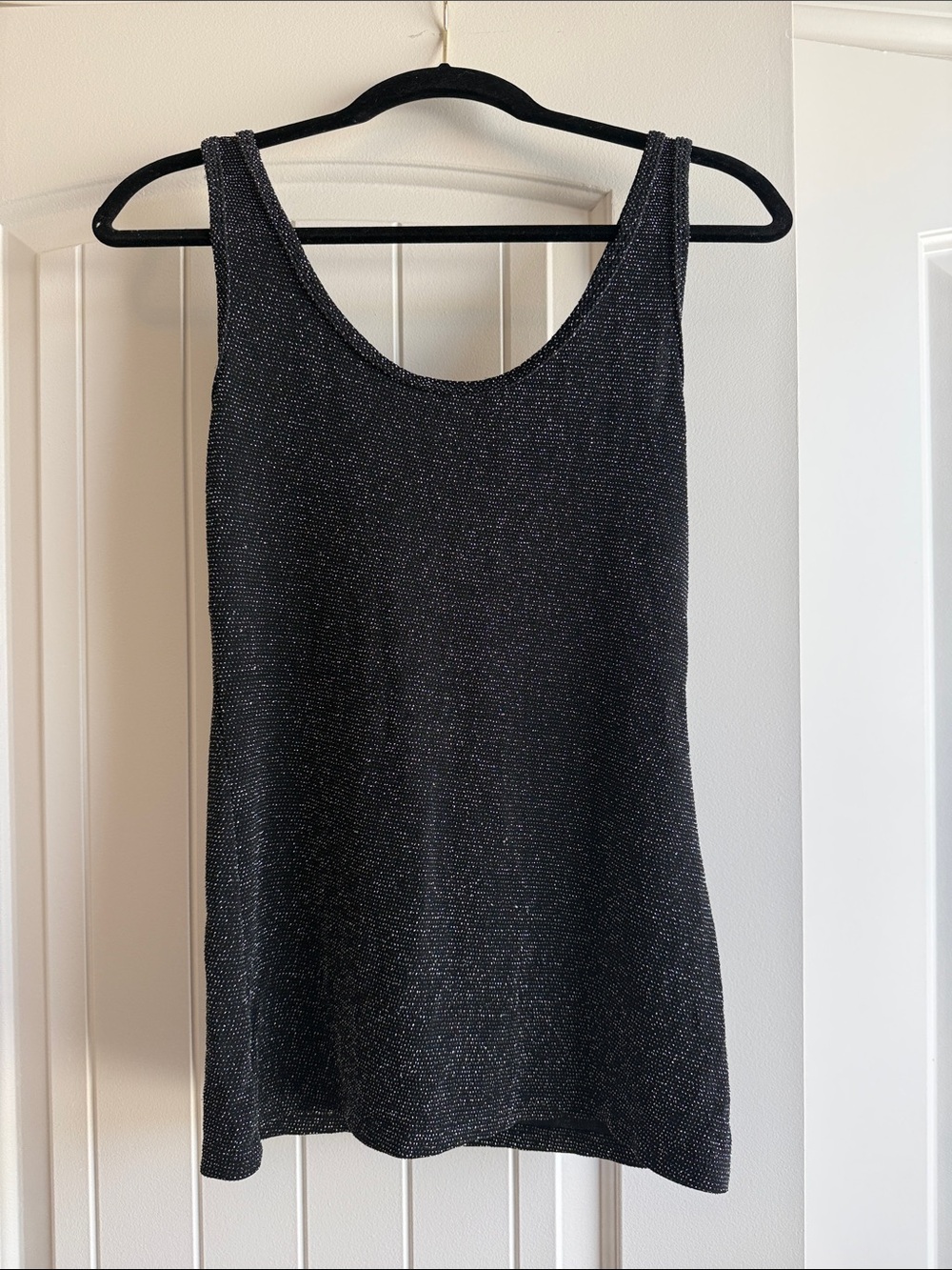 BKE Black Metallic Scoop Neck Tank